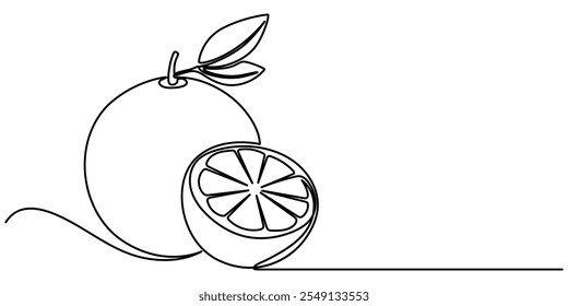 Orange continuous one line