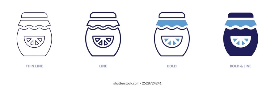 Orange conversation icon in 4 different styles. Thin Line, Line, Bold, and Bold Line. Duotone style. Editable stroke.
