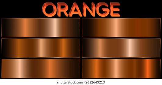 Orange copper metal sheet abstract background with modern vector gradient style, vector illustration..