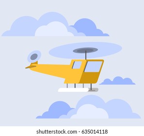 Orange Copter Flat Skew Icon