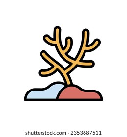 Orange Coral Icon Vector Illustration