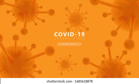 orange coronavirus COVID-2019 futuristic background. blue coronavirus COVID-2019 futuristic background.3D models of coronavirus bacteria. Vector illustration covid-19 infographic background. 3D models