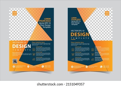 Orange corporate business annual report brochure flyer design template vector, Leaflet cover presentation abstract geometric background, modern publication poster magazine, layout in A4 size