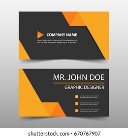 Orange corporate business card, name card template ,horizontal simple clean layout design template 