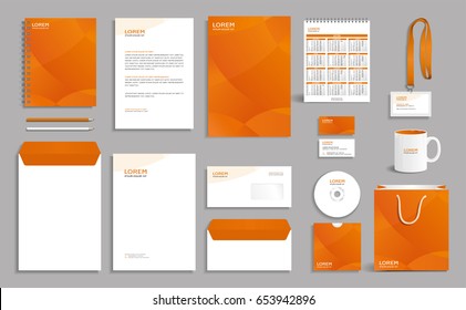 Orange corporate identity design template