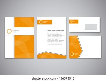 Orange corporate identity template. Vector company style for brand book and guideline.