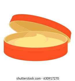 Orange cosmetic jar icon. Cartoon illustration of orange cosmetic jar vector icon for web