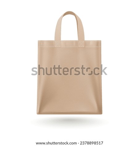 Orange Cotton Eco-bag for Retail and Shopping, featuring handles. Perfect for retail and shopping purposes. Isolated on a white backdrop