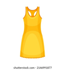 Orange cotton sleeveless nightdress, sleepwear for women cartoon vector illustration