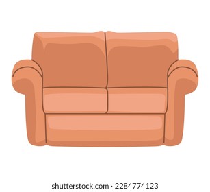 orange couch furniture isolated icon