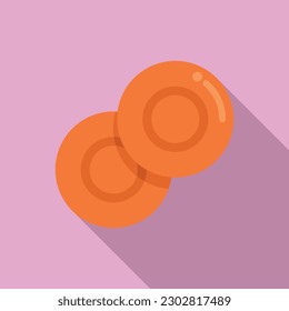 Orange cough drops icon flat vector. Cure spray. Sore remedy