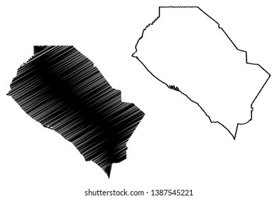 Orange County, California (Counties in California, United States of America,USA, U.S., US) map vector illustration, scribble sketch Orange map