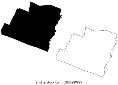 Orange County, State of Vermont (U.S. county, United States of America) map vector illustration