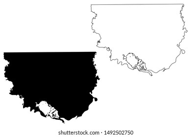 Orange County, Texas (Counties In Texas, United States Of America,USA, U.S., US) Map Vector Illustration, Scribble Sketch Orange Map