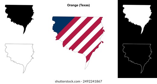 Orange County (Texas) outline map set
