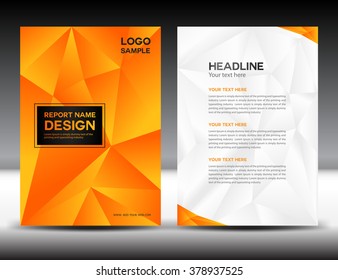 Orange Cover Annual report design vector illustration,cover design, brochure design, template design,vector illustration,report cover,polygon background, cover template,book cover,booklet template