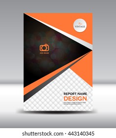 Orange Cover design Annual report template vector illustration, booklet, poster, cover design advertisement template, magazine cover, book cover, business brochure flyer in A4