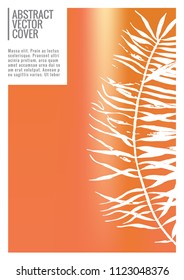 Orange cover design mockup. Notebook creative layout. Background for corporate annual report, poster, magazine first page. Minimal leaflet, business flyer. Promotion concept card. flat geometric cover