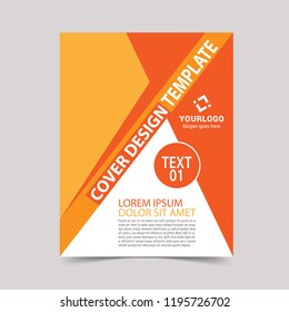 Orange cover design template. Vector illustration.