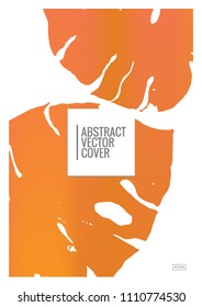 Orange cover design template. Wedding exotic layout. Backdrop for corporate annual report, poster, magazine first page. Minimal leaflet, business flyer. Promotion concept card. A4 flat abstract cover