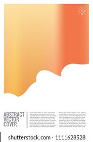 Orange cover template. Wedding exotic layout. Backdrop for corporate annual report, poster, magazine first page. Minimal leaflet, business flyer. Promotion concept card. A4 flat geometric cover