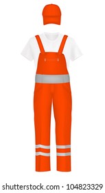 Orange Coverall Uniform Set.