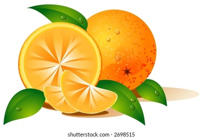 Orange covered with water-drops