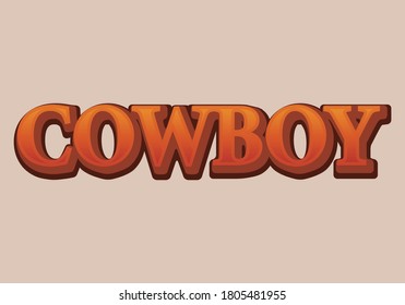 Orange cowboy text on red background.