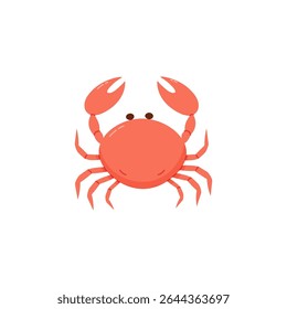 Orange crab with large claws a white background