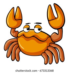 Orange crab on white background illustration