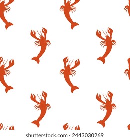 Orange Crab Sea Pattern vector