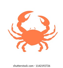 Orange crab vector silhouette on white background