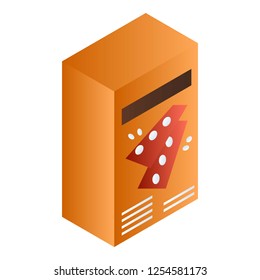 Orange cracker box icon. Isometric of orange cracker box vector icon for web design isolated on white background
