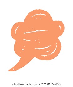 Design de bolha de fala de giz de cera laranja