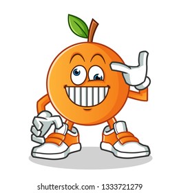 orange crazy mascot vector cartoon illustration