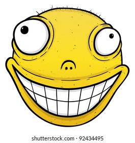 Orange crazy smile  smile for energy drink for others  vector illustration