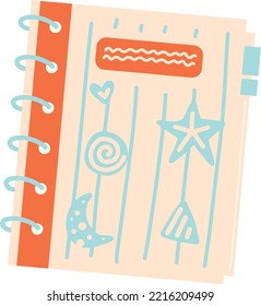Orange cream notebook bright cute stationery illustration