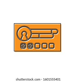 Orange Create account screen icon isolated on white background.  Vector Illustration