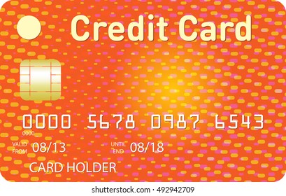 Orange credit card with orange halftone texture