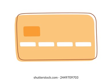 Orange Credit Card on White Background