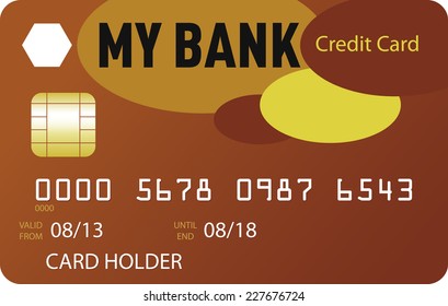Orange credit card with orange, yellow and red ovals