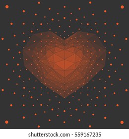 Orange cristal heart.