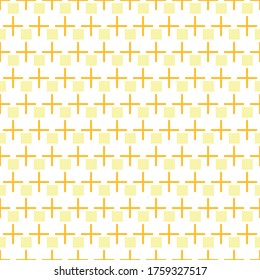 orange cross and yellow blocks seamless pattern