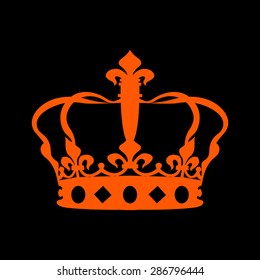 Orange Crown icon  on a black background