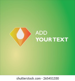 Orange crystal with white drop inside for logo design