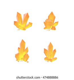 Orange crystals set