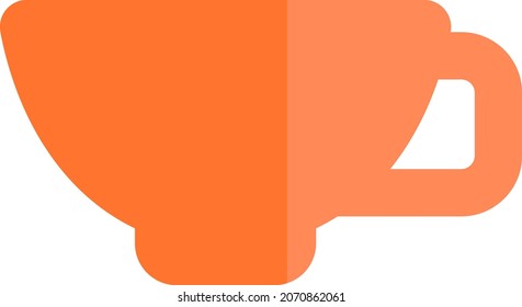 Orange cup of coffee, illustration, vector, on a white background.