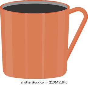 Orange cup for coffee, illustration, vector on a white background.