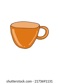 Orange Cup Drinking mug food vector art