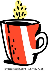 Orange cup, illustration, vector on white background.